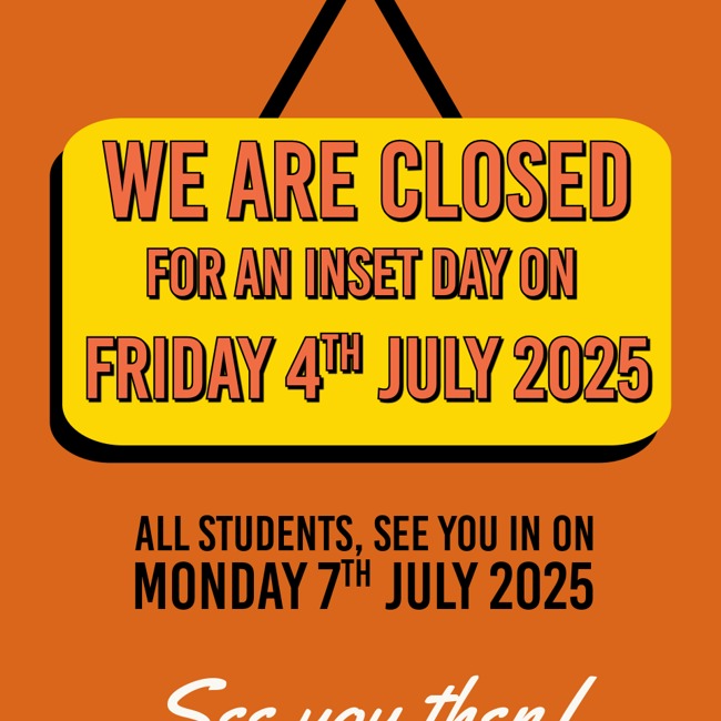 INSET Day - July 4th 2025 - School Closed to Students